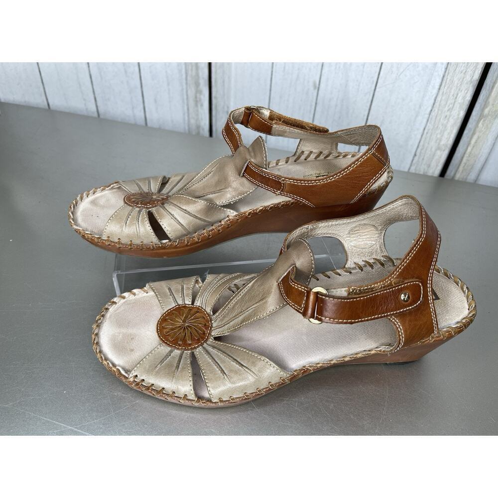 Pikolinos Women's Petro Wedge Leather Slingback Sandals Women's Sz 41